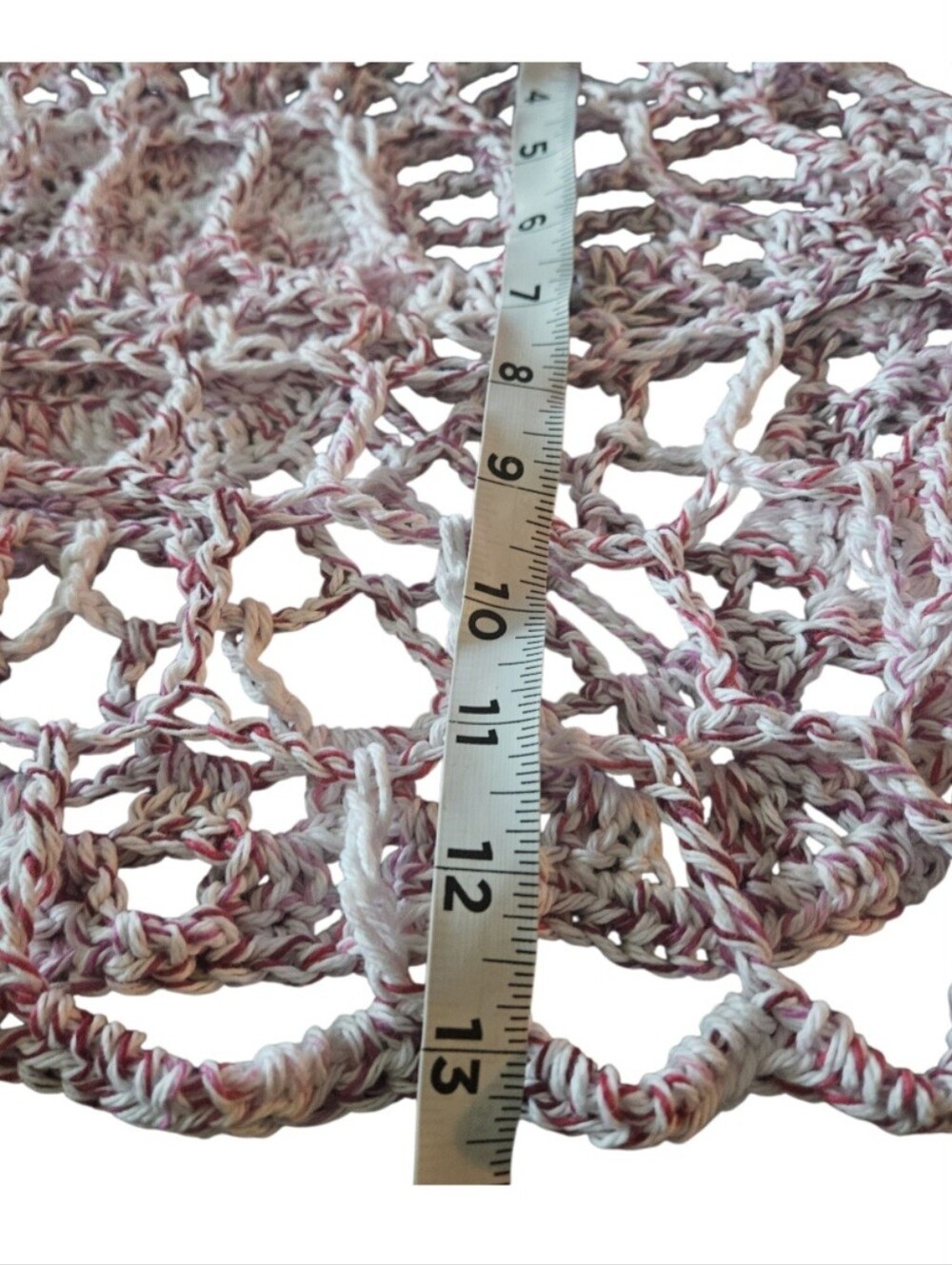 Handmade Crochet Open Work Top One Of A Kind Shaded Crimson 100% Cotton Versatil - Picture 10 of 16
